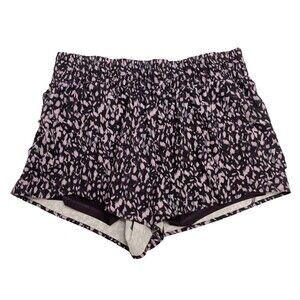 AVIA Athletic Shorts L Large 12 14 32” Lining Elastic Waist Purple Zip Pocket